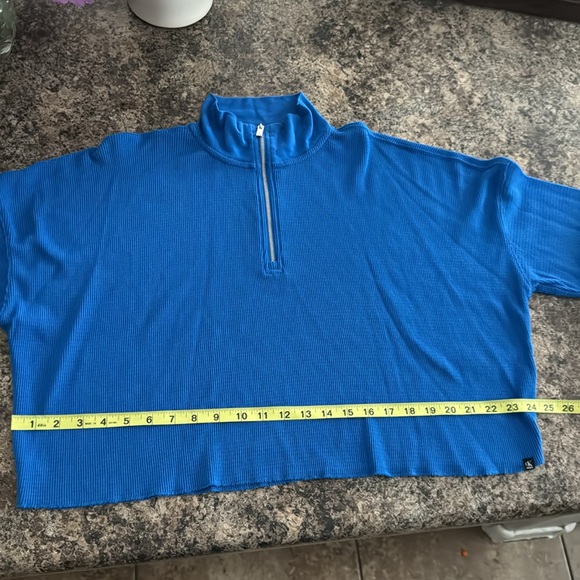 Calvin Klein Jeans Women's Waffle-Knit Half-Zip top - Picture 5 of 11